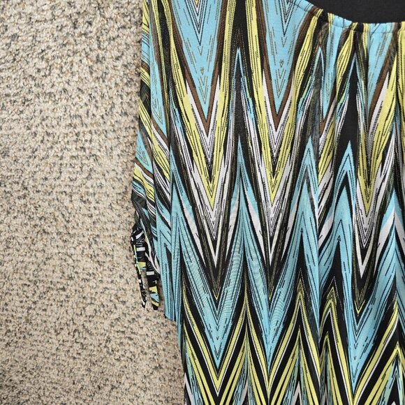 Catherines Top Womens Plus 2X Blue Mesh Scoop Neck Short Sleeve Blouse Ladies - Picture 3 of 7